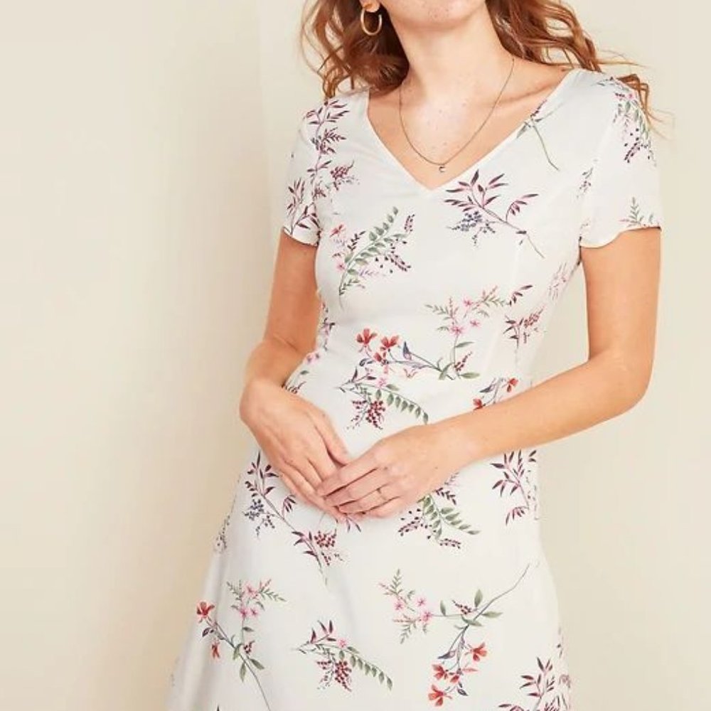 Fit & Flare V-Neck Dress - Small